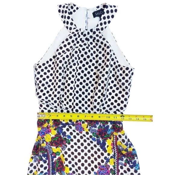 Saloni Ruby Silk Floral Polkadot Dress - Picture 5 of 9